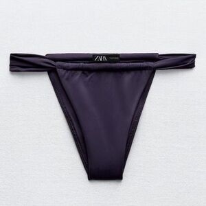NEW Zara Deep Plum Purple Curtain Slide String‎ Bikini Bottom